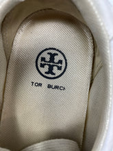 Load image into Gallery viewer, Authentic Tory Burch Womens Hank White Sneakers Shoes Size 7.5M Stained Damaged
