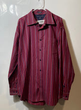 Load image into Gallery viewer, Tommy Hilfiger Mens Red And Blue Striped Long Sleeve Button-Up Shirt Size XL
