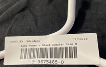 Load image into Gallery viewer, Zara Womens Black Long Sleeve Round Neck Stretch Pullover Sweater Size M
