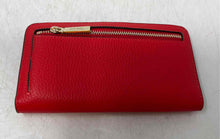 Load image into Gallery viewer, Kate Spade Womens Eva Red Pebbled Leather Credit Card Slots Snap Bifold Wallet
