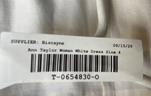 Load image into Gallery viewer, Ann Taylor Womens White Sleeveless Round Neck Back Zip Sheath Dress Size 4
