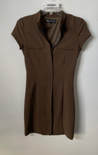 Load image into Gallery viewer, Zara Womens Brown Short Sleeve Pockets Front Zipper Mini Dress Size Small
