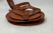 Load image into Gallery viewer, Womens Brown Leather Adjustable Strap Flap Crossbody Bag
