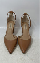Load image into Gallery viewer, Antonio Melani Womens Beige Leather Pointed Toe Buckle Ankle Strap Heels Size 10
