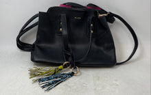 Load image into Gallery viewer, Aldo Womens Black Pebbled Leather Detachable Strap Zip Top Lined Satchel Bag
