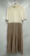 Load image into Gallery viewer, Zara Womens Yellow Beige Short Sleeve Mock Neck Pullover A-Line Dress Size XL
