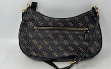 Load image into Gallery viewer, Guess Womens Alexie Black Signature Print Inner Pocket Top Zip Shoulder Handbag
