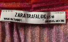 Load image into Gallery viewer, Zara Trafaluc S/S18 Womens Pink Red Chevron Print Long Sleeve Blouse Top Size L
