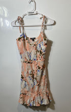 Load image into Gallery viewer, Express Womens Multicolor Floral Ruffle Sleeveless V-Neck Pullover Slip Dress XS
