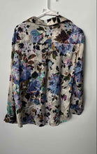 Load image into Gallery viewer, Zara Womens Multicolor Floral Long Sleeve Sheer Button-Up Shirt Size Medium
