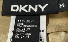 Load image into Gallery viewer, DKNY Womens Gold Satin Halter Neck Sleeveless Pullover Blouse Top Size 14
