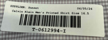 Load image into Gallery viewer, Calvin Klein Mens Purple Printed Regular Fit Non-Iron Dress Shirt Sz 16.5 34/35
