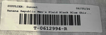 Load image into Gallery viewer, Banana Republic Mens Black Blue Plaid Standard Fit Button-Up Shirt Size L
