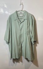 Load image into Gallery viewer, Topman Mens Green Striped Spread Collar Short Sleeve Button-Up Shirt Size XXL
