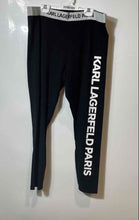 Load image into Gallery viewer, Karl Lagerfeld Womens Black Elastic Waist Activewear Ankle Leggings Size Large
