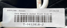 Load image into Gallery viewer, Zara Womens Black Faux Leather Long Sleeve Notch Lapel Button Front Jacket Sz XS

