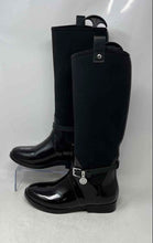 Load image into Gallery viewer, Michael Kors Womens Charm Black Stretch Knee High Pull-On Rain Boots Size 6M
