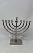 Load image into Gallery viewer, Vintage Hanukkah Menorah Religious Silver-Tone Candle Holder Judaism
