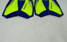 Load image into Gallery viewer, U.S. Divers Kids Fluorescent Blue Green Open Heel Fins Size Medium 1-4
