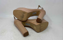 Load image into Gallery viewer, Arezzo Womens Beige Leather Square Toe Adjustable Strap Platform Heels Sz EU 40
