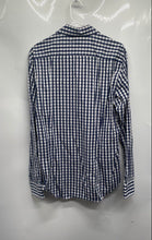 Load image into Gallery viewer, Tommy Hilfiger Mens Blue White Check Long Sleeve Collared Dress Shirt Size Large
