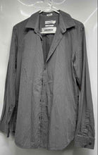 Load image into Gallery viewer, Calvin Klein Mens Gray Printed Cotton Long Sleeve Slim Fit Button-Up Shirt Sz S

