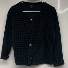 Load image into Gallery viewer, Ann Taylor Womens Black Houndstooth Long Sleeve Button Front Jacket Size Large
