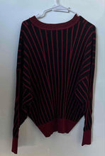 Load image into Gallery viewer, DKNY Womens Black Red Striped Long Sleeve V-Neck Pullover Sweater Size XL
