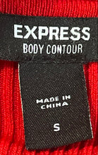 Load image into Gallery viewer, Express Womens Body Contour Red Ribbed Long Sleeve Criss-Cross Cropped Top Sz S

