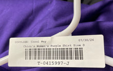 Load image into Gallery viewer, Chico's Womens Purple Cotton Long Sleeve Collared Button-Up Shirt Size 0
