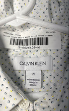 Load image into Gallery viewer, Calvin Klein Mens White Printed Short Sleeve Button-Up Shirt Size Large
