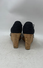 Load image into Gallery viewer, Toms Womens Black White Open Toe Cork Wedge Platform Strappy Sandals Size 7.5
