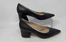 Load image into Gallery viewer, Mavette Womens Black Leather Pointed Toe Slip-On Block Pump Heels Size EU 35
