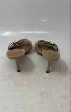 Load image into Gallery viewer, Zara Womens Beige Leather Slip-On Open Toe Stiletto Mule Heels Size 36
