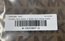 Load image into Gallery viewer, Michael Kors Womens Brown Monogram Print Inner Divider Zipper Wristlet Wallet
