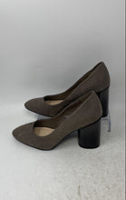 Load image into Gallery viewer, Nine West Womens Gray Suede Pointed Toe Slip-On Block Pump Heels Size 7.5
