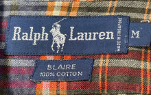 Load image into Gallery viewer, Ralph Lauren Mens Blaire Multicolor Plaid Printed Cotton Button-Up Shirt Size M
