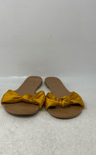 Load image into Gallery viewer, Express Womens Yellow Beige Open Toe Slip-On Flat Heel Slide Sandals Size 7
