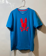 Load image into Gallery viewer, Psycho Bunny Mens Blue Cotton Crew Neck Short Sleeve Pullover T-Shirt Size 7
