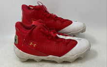 Load image into Gallery viewer, Under Armour Kids Harper 9 RM 3027452-103 Red White Baseball Cleats Size 6Y
