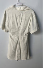 Load image into Gallery viewer, Zara Womens Off-White Short Sleeve Collared Cut-Out Mini Dress Size Medium
