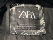 Load image into Gallery viewer, Zara Womens Black Printed Long Sleeve Motorcycle Biker Jacket Size Medium
