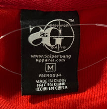 Load image into Gallery viewer, Sniper Gang Apparel Mens Red Graphic Print Short Sleeve Pullover Sweatshirt Sz M
