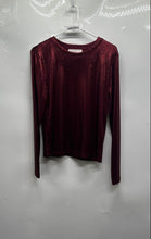 Load image into Gallery viewer, Loft Womens Wine Long Sleeve Round Neck Pullover Blouse Top Size Medium
