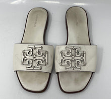 Load image into Gallery viewer, Authentic Tory Burch Womens Ines White Leather Open Toe Slide Sandals Size 6 M
