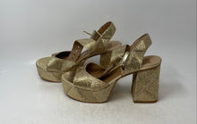 Load image into Gallery viewer, Dolce Vita Womens Bobby Deco Gold-Tone Block Heel Platform Sandals Size 10
