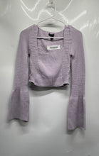 Load image into Gallery viewer, Forever 21 Womens Lilac Long Bell Sleeve Square Neck Cropped Blouse Top Size S
