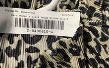 Load image into Gallery viewer, Zara Womens Black Beige Leopard Print Ruffle Neck Cropped Blouse Top Size M
