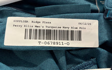 Load image into Gallery viewer, Perry Ellis Mens Turquoise Navy Blue Short Sleeve Polo Shirt Size XL
