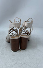 Load image into Gallery viewer, Coach Womens Larissa Beige Leather Open Toe Block Strappy Heels Size 7B
